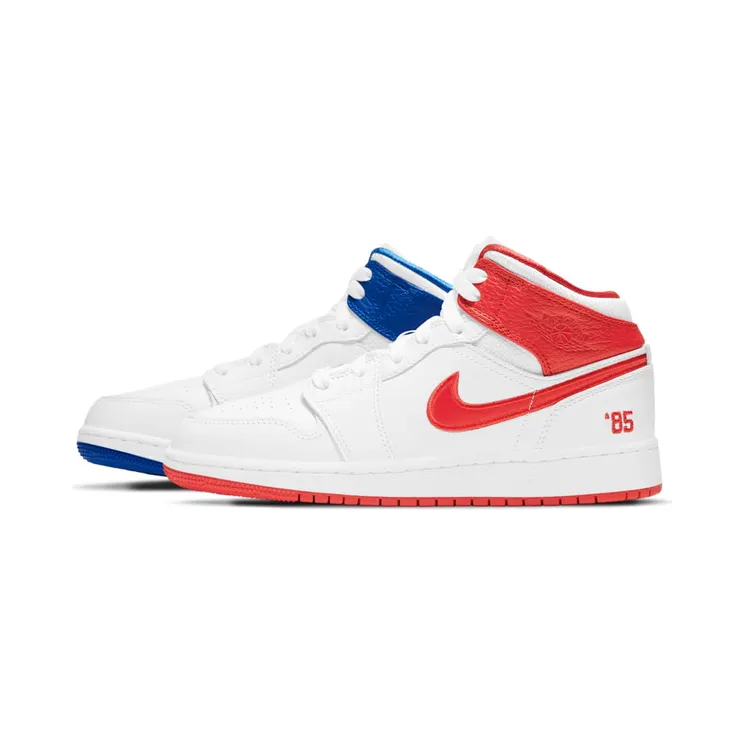 Air Jordan 1 Mid 85 GS White Red Blue (DH0200-100)