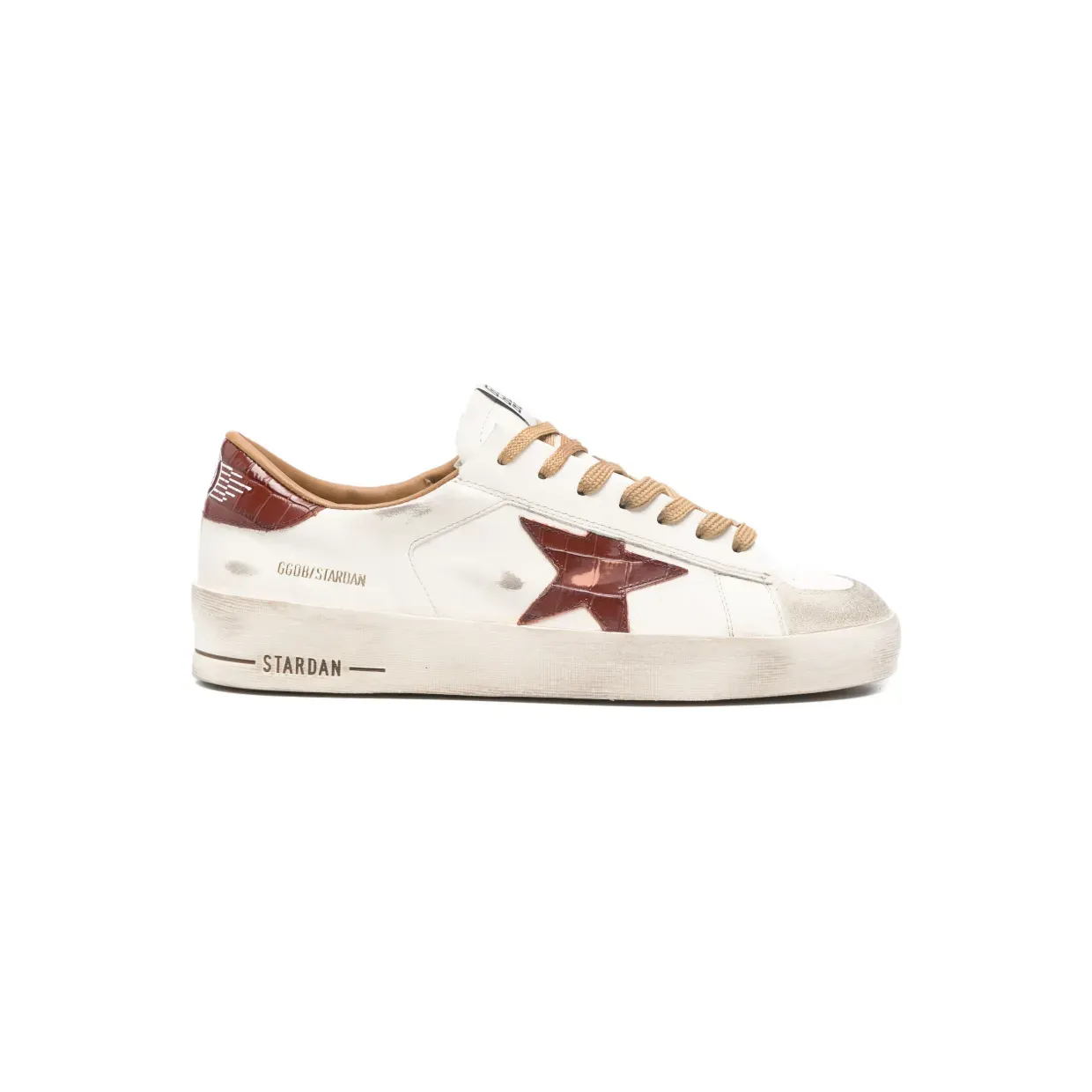 Golden Goose Stardan leren met sterpatroon “White” (GMF00667F008139)