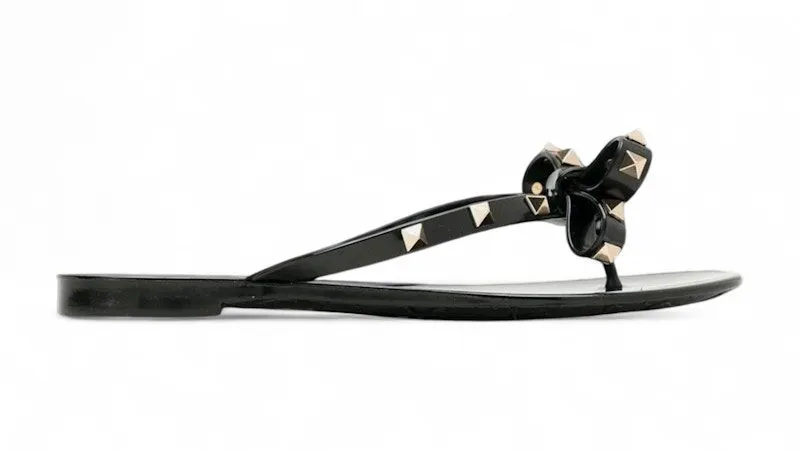 Valentino Rubber Rockstud Thong Black (S0552PVS0NO)