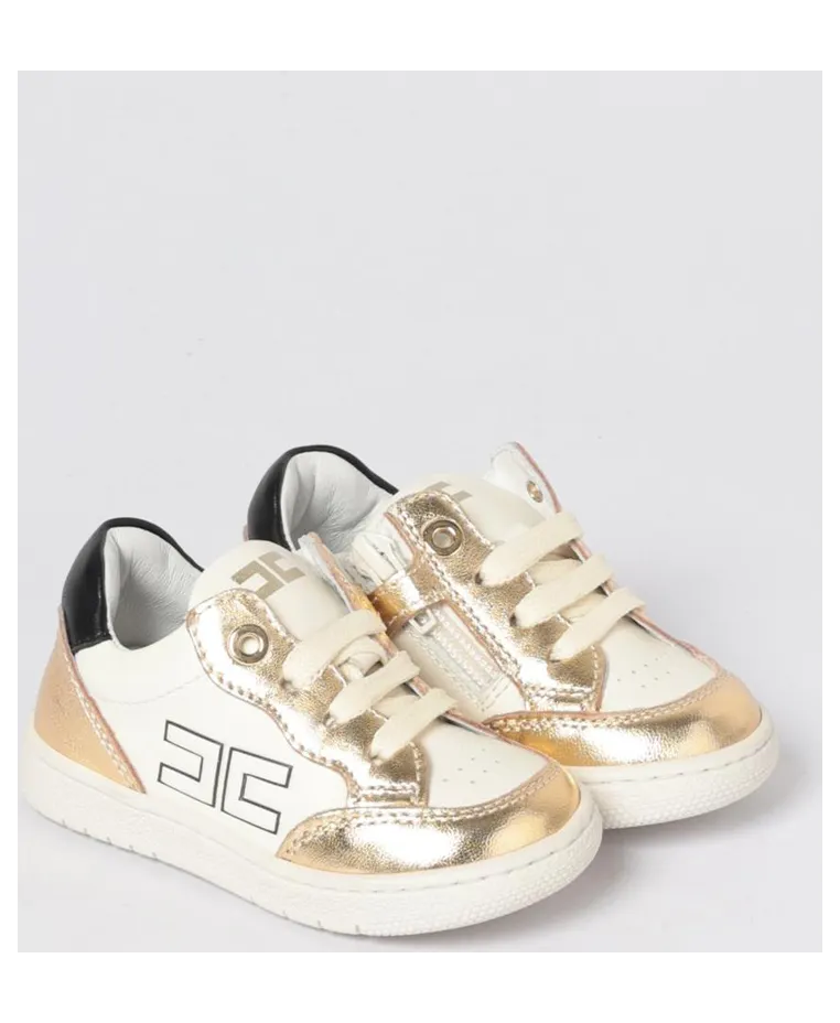 Elisabetta Franchi Leather Sneakers Gold (F1A9E04960092B070)