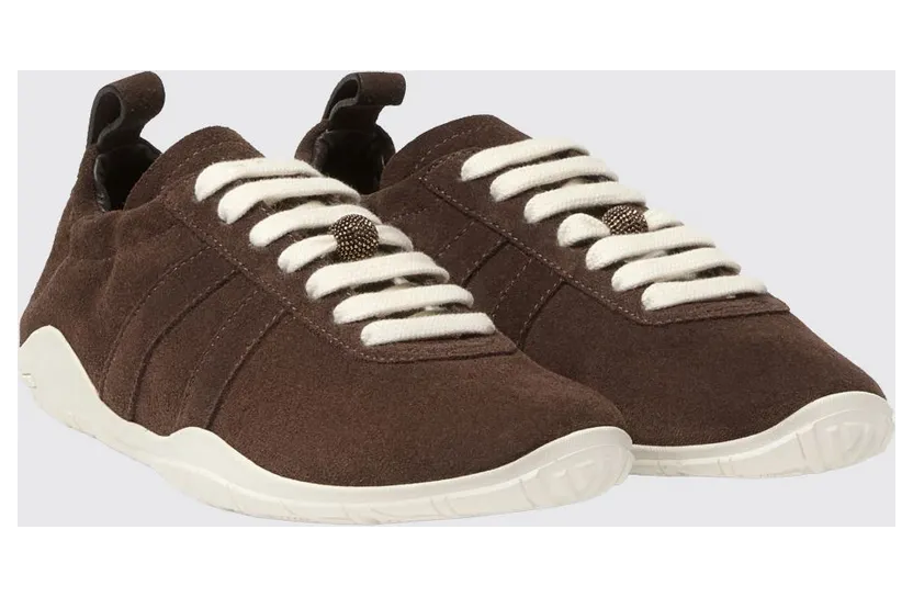 Fabiana Filippi Suede Low-Top Sneakers with Vibram Sole Ebony (ASD216A825M5081269)