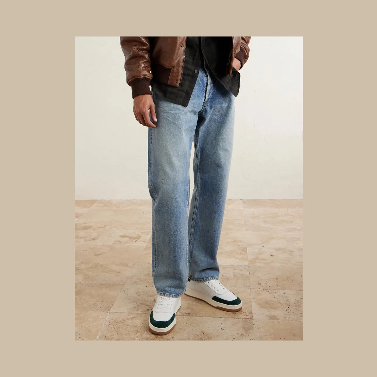 Saint Laurent SL/61 Suede-Trimmed Leather Sneakers White (84553700NAM) (2)