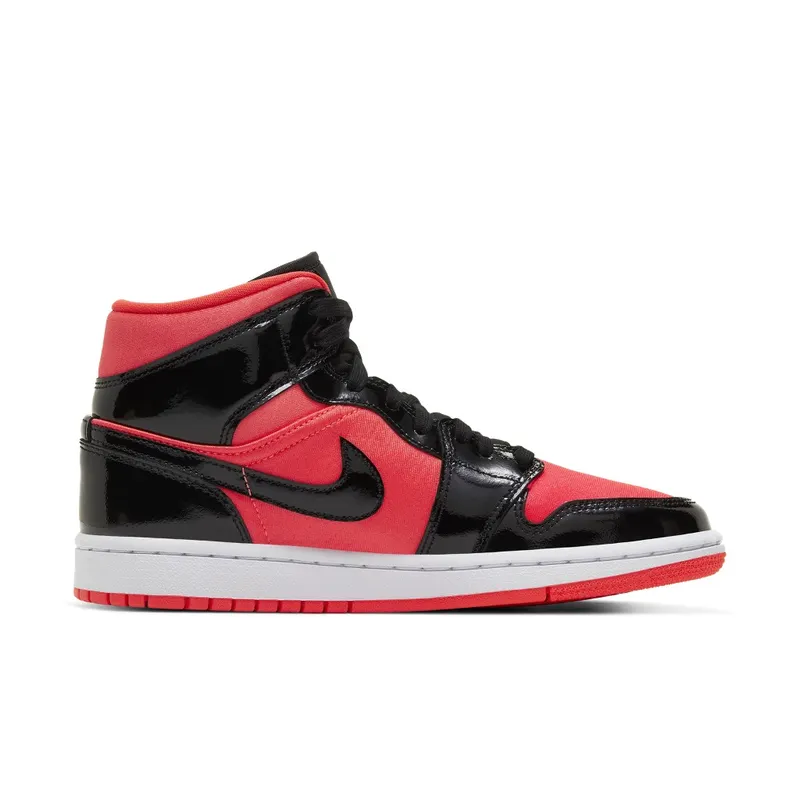 Air Jordan WMNS 1 Mid ‘Hot Punch Black’ (2019) (BQ6472-600)
