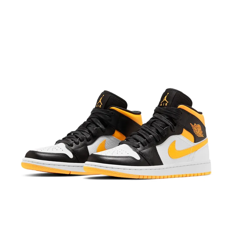 Jordan 1 Mid Laser Orange Black (W) White/Black-Laser Orange (CV5276-107)