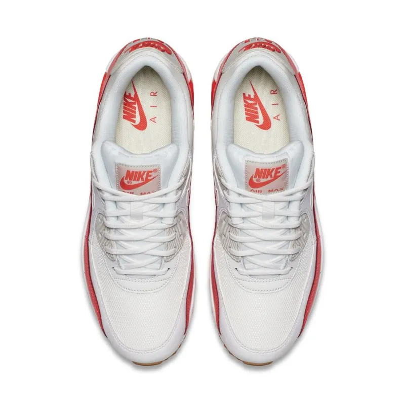Nike Air Max 90 Essential Summit White Light Brown-Bright Crimson (W) Summit White/Light Brown-Bright Crimson (616730-113)