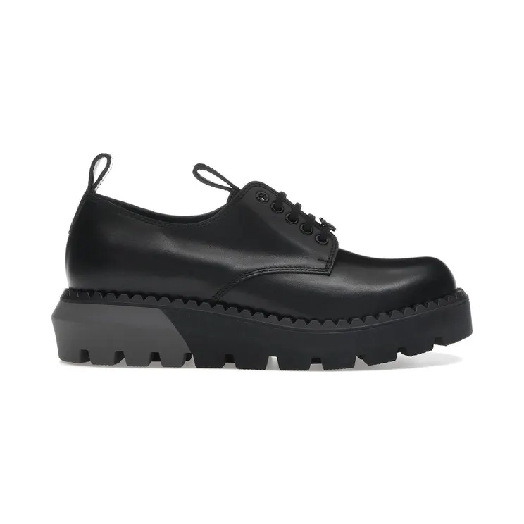 Gucci Leather Lace-up Shoes Black Grey (758594 AAAZG 1000)