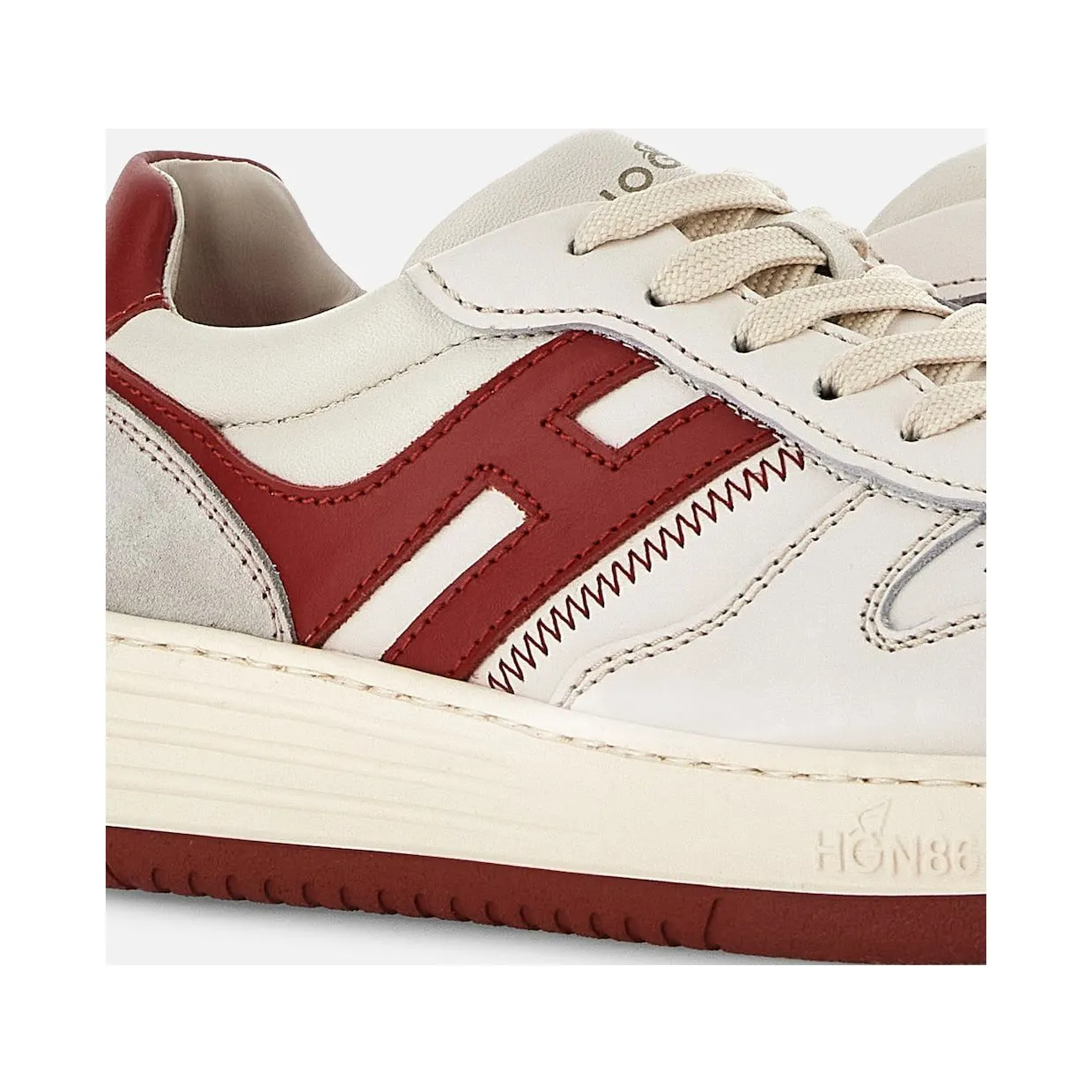 Sneakers Hogan H630 White Red Grey (HXM6300EU50ODZ958K) (5)