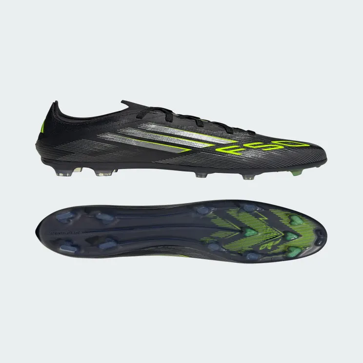 adidas F50 Elite Firm Ground Boots Kids “Core Black / Iron Metallic / Lucid Lemon” (JH7711)