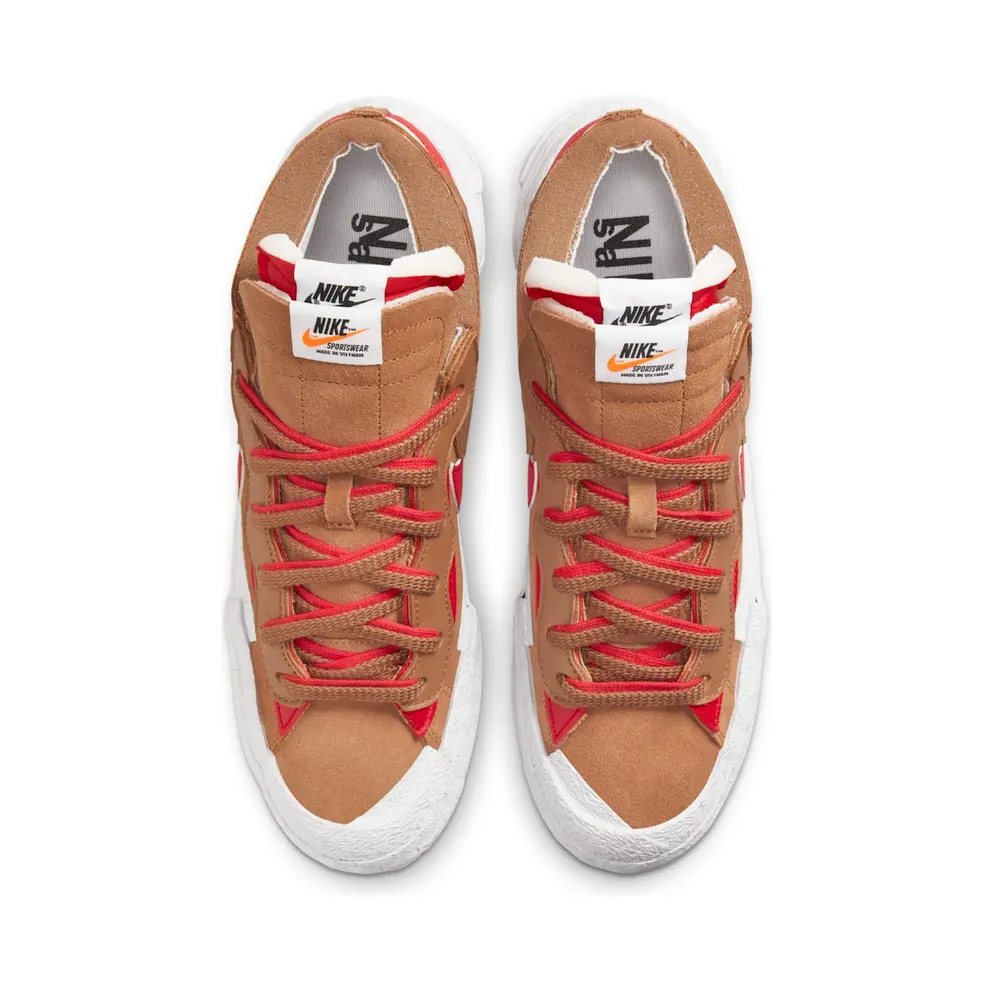 Nike x sacai Blazer Low British Tan (2021) – “Brtitish Tan / White / University Red” (DD1877-200)