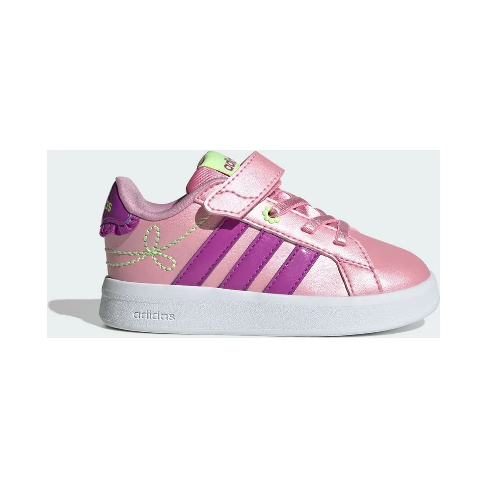 Adidas GRAND COURT 3.0 Shoes PEUTERS Girls St Tropic Bloom / Purple Burst / Hi-Res Yellow (KI1757)