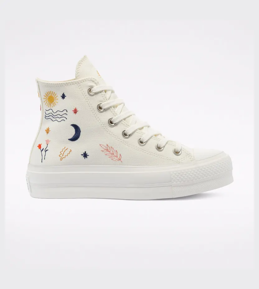 Converse It’s Okay To Wander Platform Chuck Taylor All Star High Top Egret/vintage White/black (571086C)
