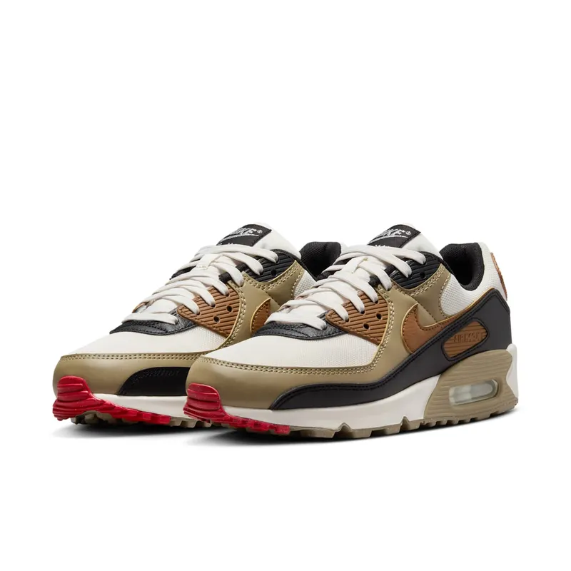 Nike Air Max 90 Phantom Black Fire Red Light British Tan (DH8010-005)