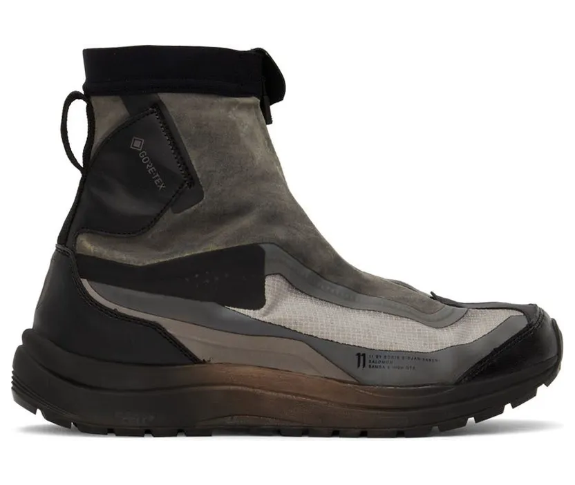 11 by Boris Bidjan Saberi Grey & Black Salomon Edition Bamba 2 High Sneakers (11xS 153)
