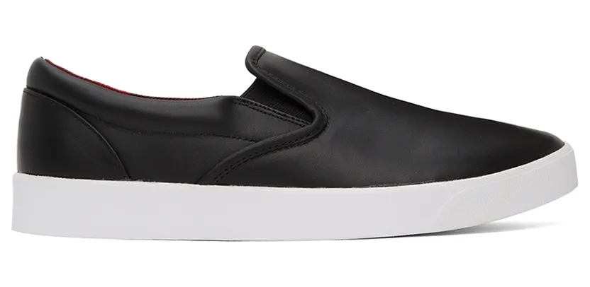 Junya Watanabe Black Leather Slip-On Sneakers (WH-K102-1)