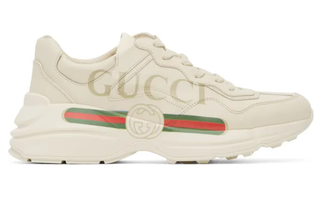 Gucci Off-White Rhyton Logo Sneakers (500877 DRW00)