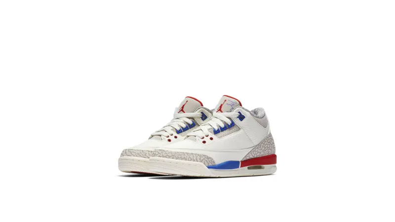 Jordan 3 Retro International Flight (GS) Sail/Sport Royal-Light Bone-Fire Red (398614-140)