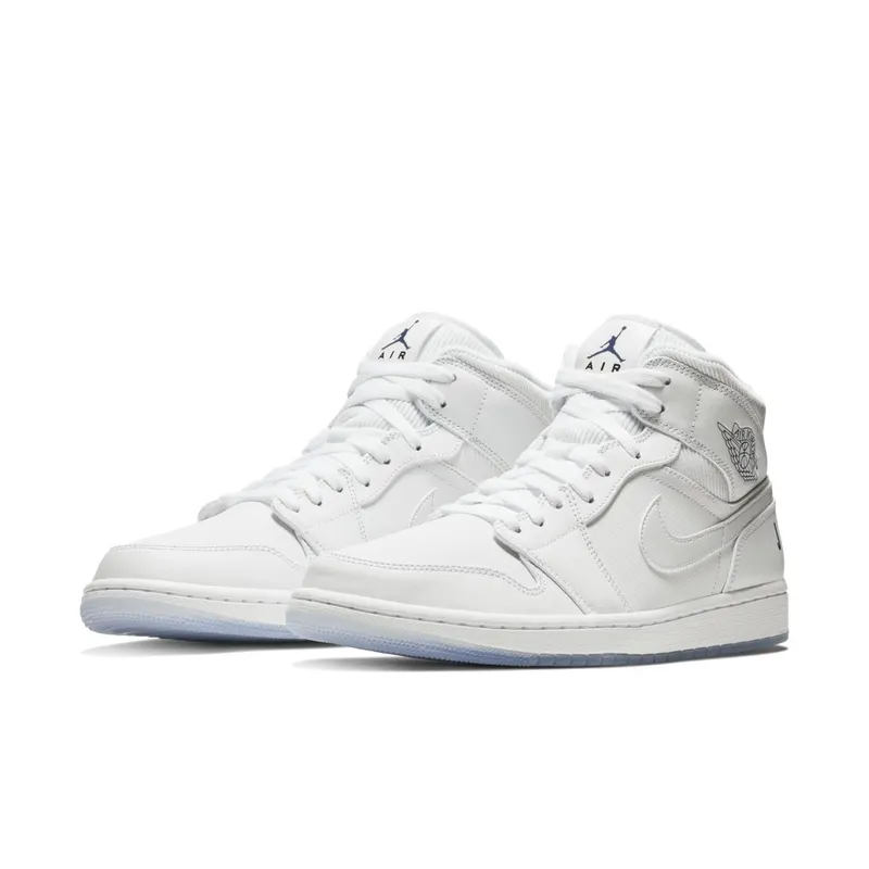 Jordan 1 Mid Pure White White/Concord-White (BQ6578-100)