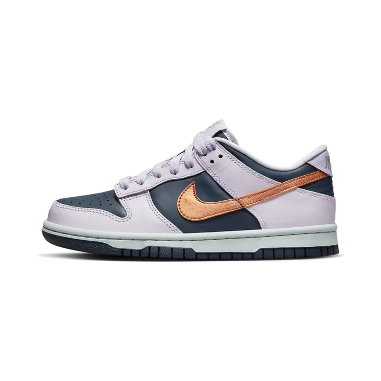 Nike Dunk Low Se Copper Swoosh “Thunder Blue / Barely Grape / Violet Frost / Metallic Copper” (DX1663-400)