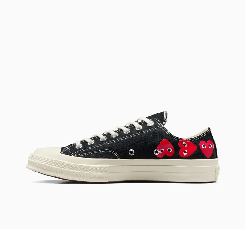 Converse x Comme des Garçons PLAY Chuck 70 Multi Heart Black/High Risk Red/Egret (A08149C)