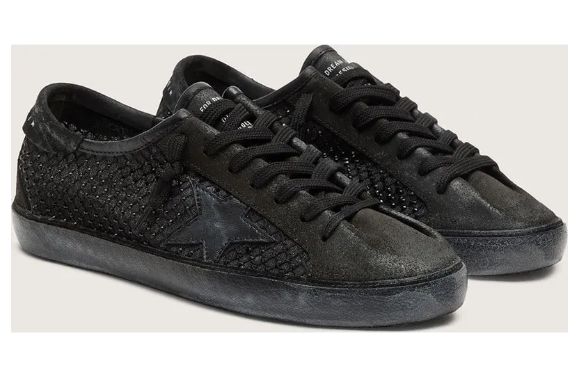 Golden Goose Women’S Super-Star Ltd In Perforated Black Suede With Black Star And Crystals (GWF01088.F008590.90100) (2)