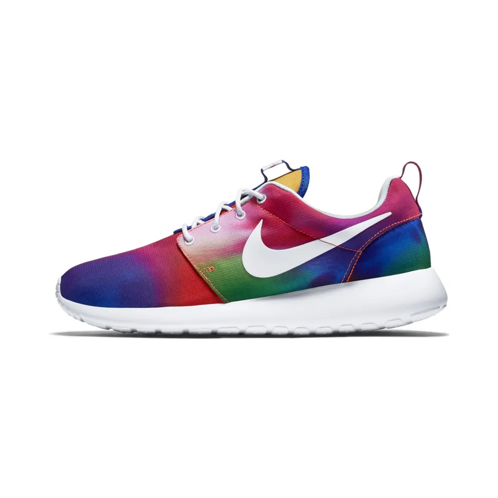 Nike Roshe Run Tie Dye Rainbow Court Purple/White-Total Crimson (655206-518)