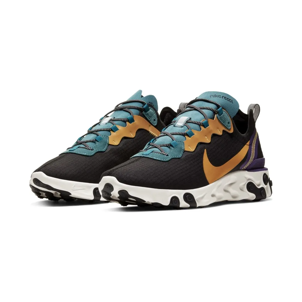 Nike React Element 55 PRM Black Mineral Cyan Black/Mineral Cyan/Voltage Purple (CI9593-002)