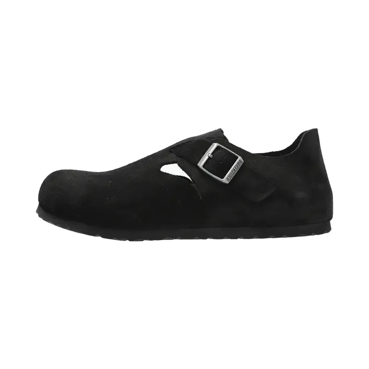 Birkenstock London Suede Leather “Black-Narrow Fit” (1028078)