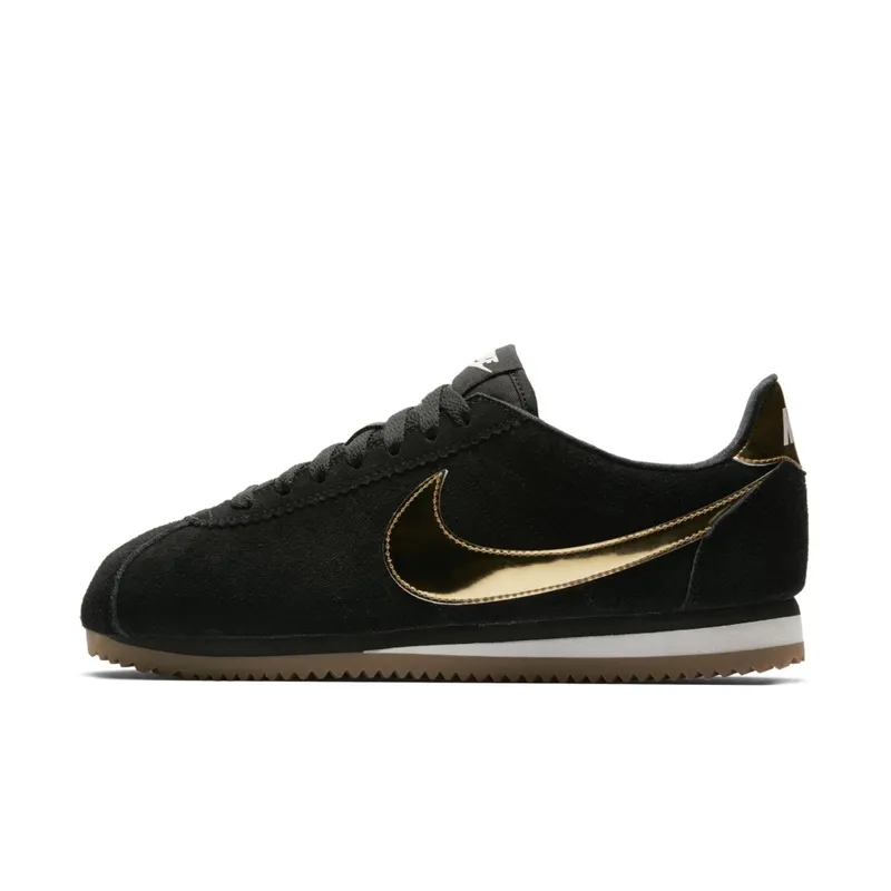 Nike Classic Cortez Black Metallic Gold Gum (W) Black/Phantom-Gum Light Brown-Metallic Gold (902856-014)