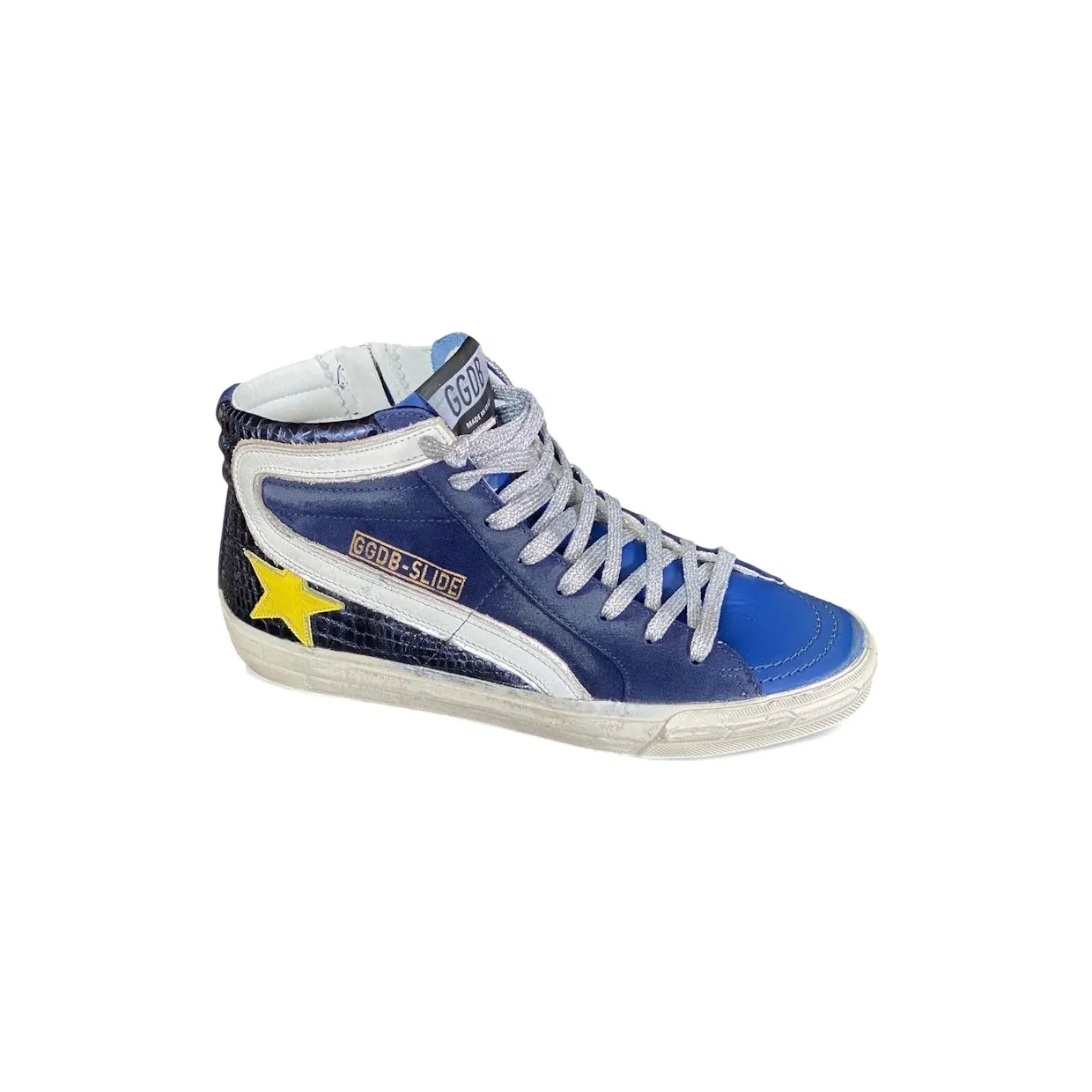 Golden Goose Slide Blue Yellow Star (G36WS595.A77)