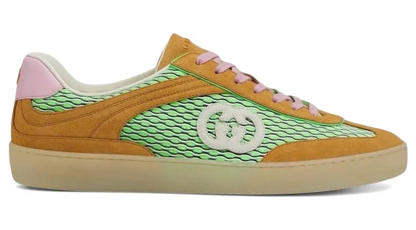Gucci G75 Low Sneakers Green Brown Pink (832463 AAEZA 2241)
