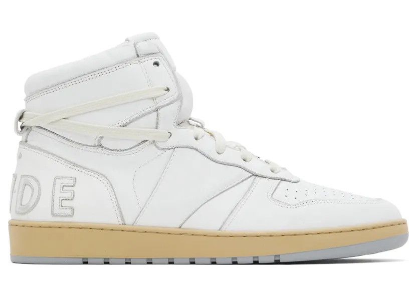 Rhude White Rhecess Hi Sneakers (RHPF22FO03178377)