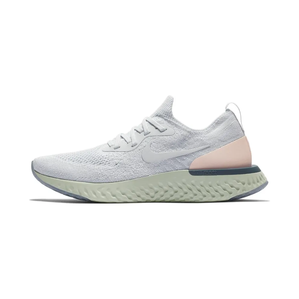 Nike Epic React Flyknit Pure Platinum Celestial Teal (W) Pure Platinum/Particle Beige-Celestial Teal-Pure Platinum (AQ0070-014)