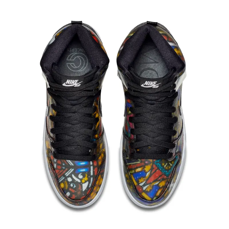 Nike Dunk SB High Cncpts “Stained Glass” Gym Red/Black-White (313171-606)