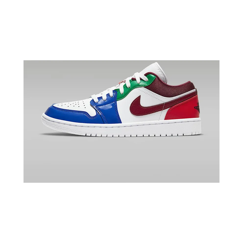 Jordan 1 Low Multi-Color (W) White/Hyper Royal-Gym Red (DB5455-100)