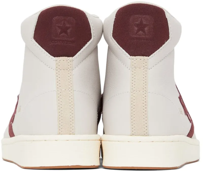 Converse Pro Leather Hi White / Deep Bordaeux / String (171606C)