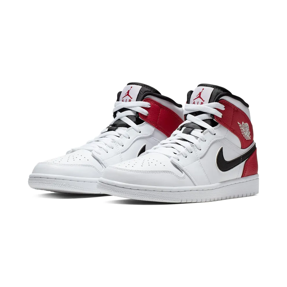 Jordan 1 Mid White Black Gym Red White/Black-Gym Red (554724-116)