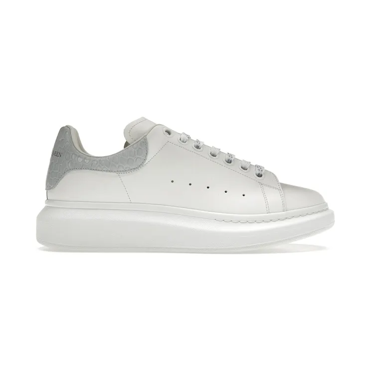 Alexander McQueen Oversized White Light Blue Croc (625162 WIBNG 9760)