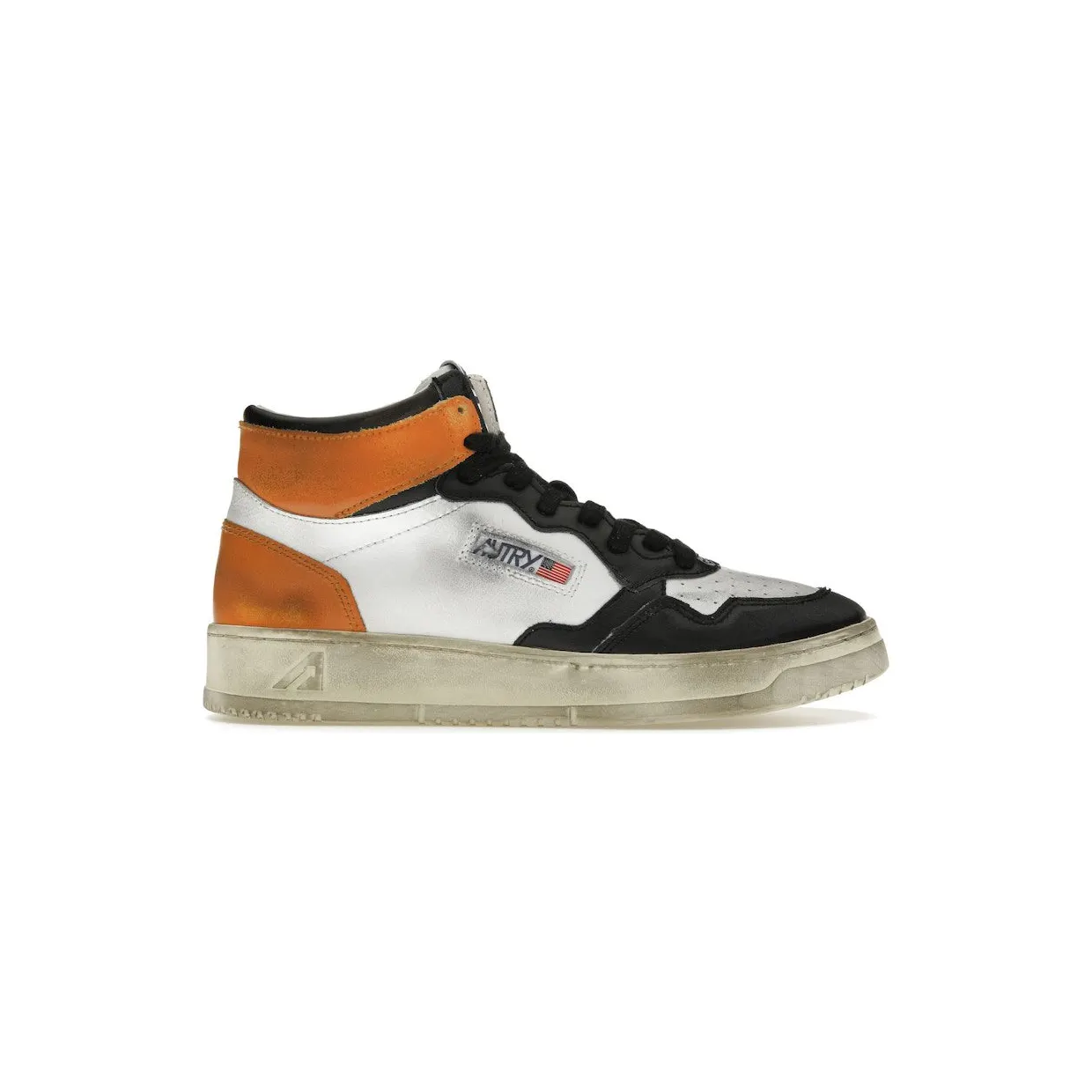 Autry Medalist Leather Mid Super Vintage White Black Orange (AVMM-SV04)