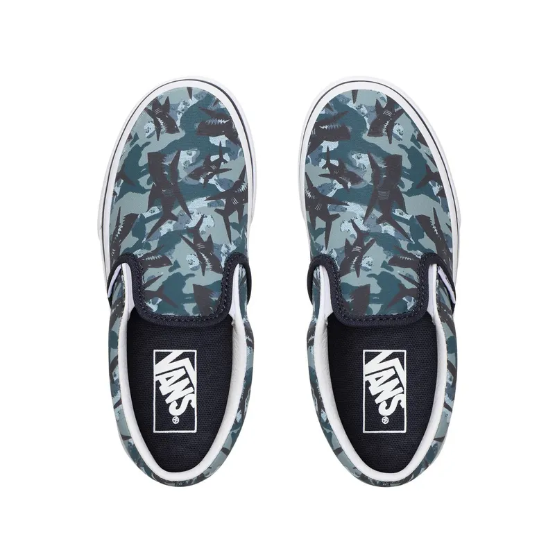 VANS Animal Camo Classic Slip-on Kids’ Shoes (Blue)