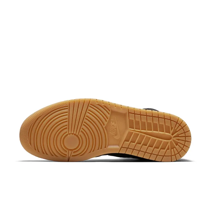 Air Jordan Womens Nike AJ I 1 Retro High Premium PRM ‘Dipped Toe Pack’ Black Tan (2018) (AH7389-007)