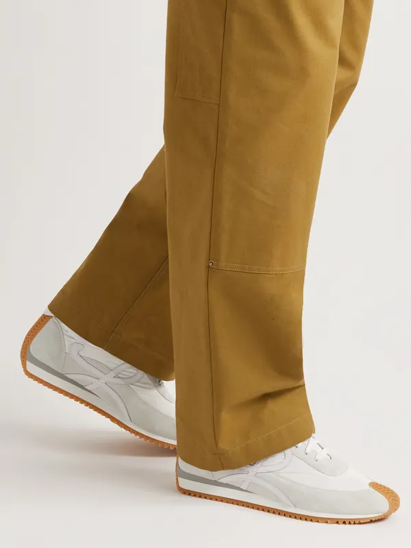 Loewe Flow Runner Leather-Trimmed Suede and Nylon Sneakers White (M816282X99) (3)