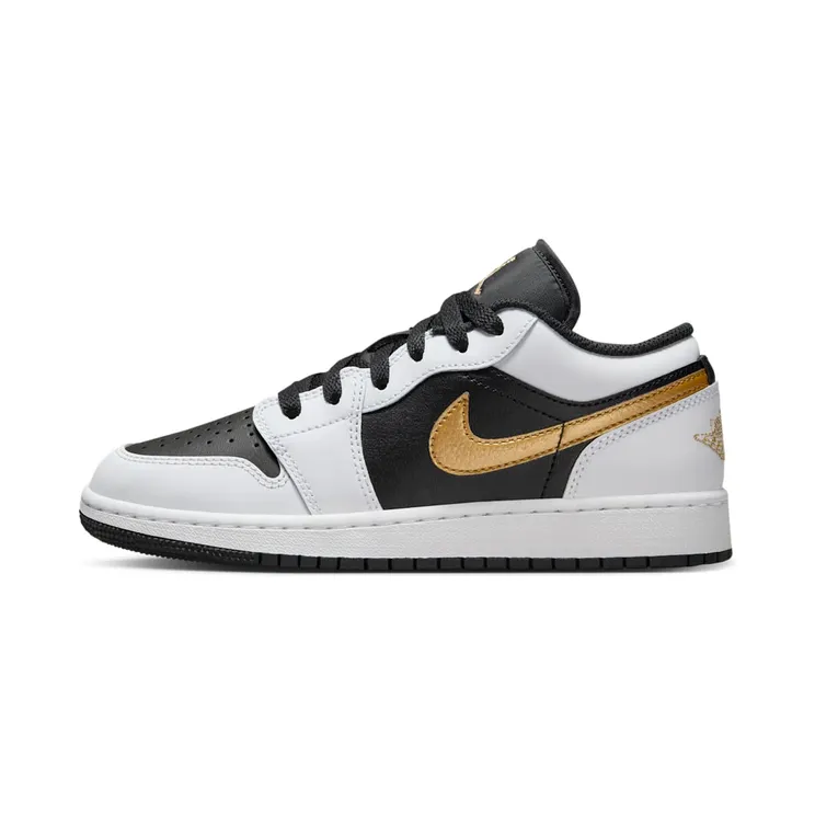 Air Jordan 1 Low GS “White / Black / Metallic Gold” (553560-172)