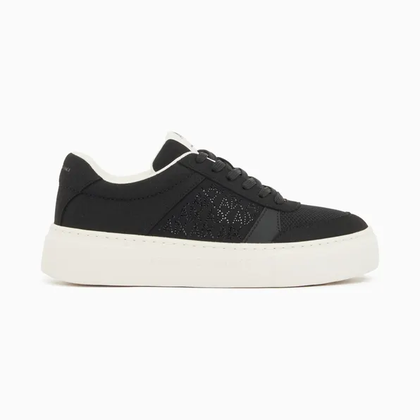 Armani Lace-Up Low-Top Sneakers In Textured Mesh With A Thick Sole (XW002788-AF23057-UC001)