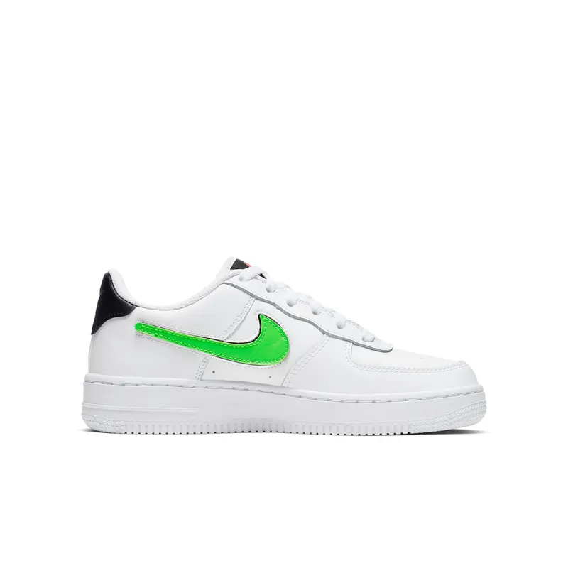 Nike Air Force 1 Low Removable Swoosh White Green Strike (GS) White/Green Strike-White-Black (AR7446-100)
