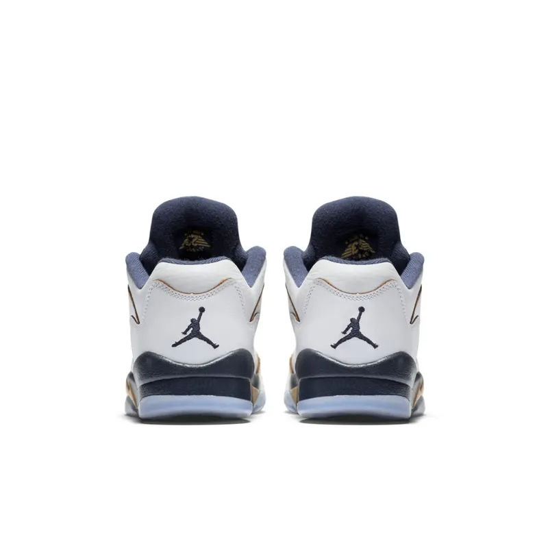 Jordan 5 Retro Low Dunk From Above (GS) White/Metallic Gold Star-Midnight Navy (314338-135)