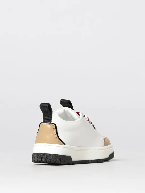 Moschino Leather Sneakers with Logo Print White (830904) (2)