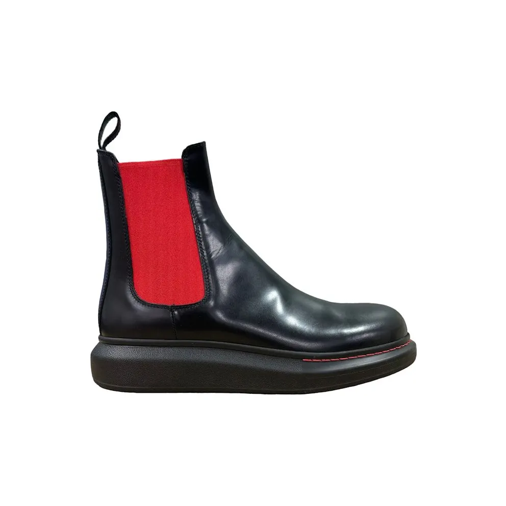 Alexander McQueen Hybrid Chelsea Boot Black Red (586198WHX521066)