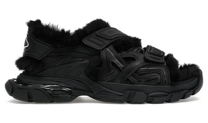 Balenciaga Track Sandal Fake Fur Black (668560W3CQ31000)
