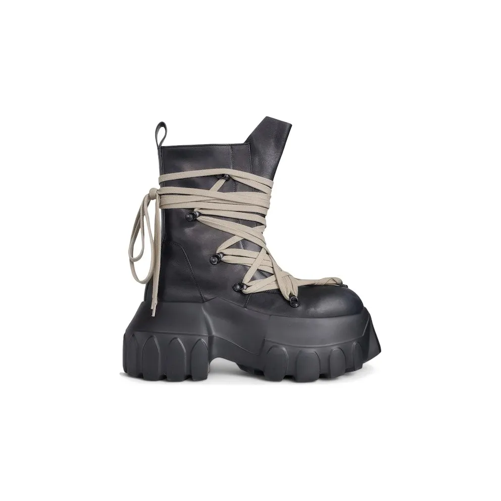 Rick Owens Hollywood Megalace Mega Tractor Boot Black (RU01E5867 LOOW1 99)