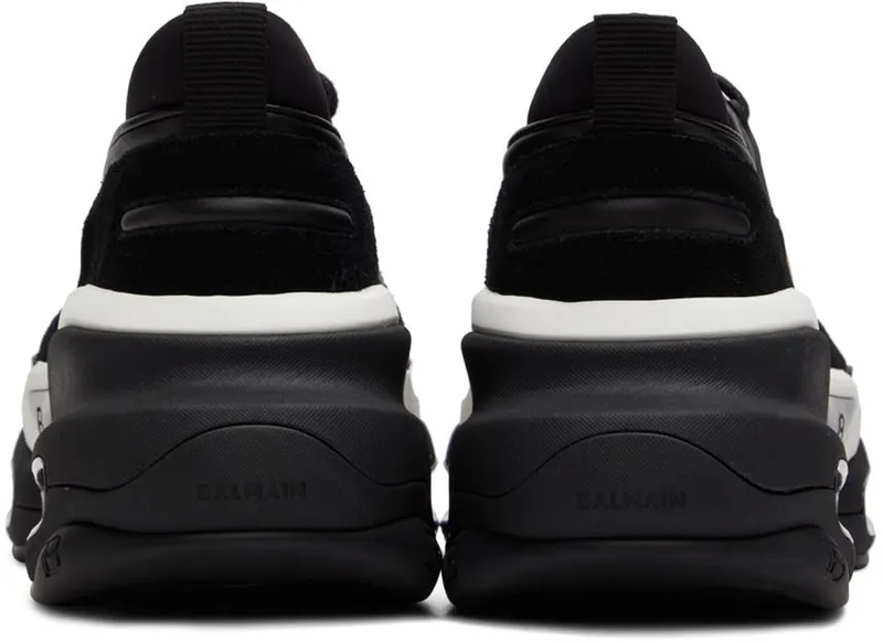 Balmain Black Leather B-Bold Low-Top Sneakers (XM0VI277LSOW)